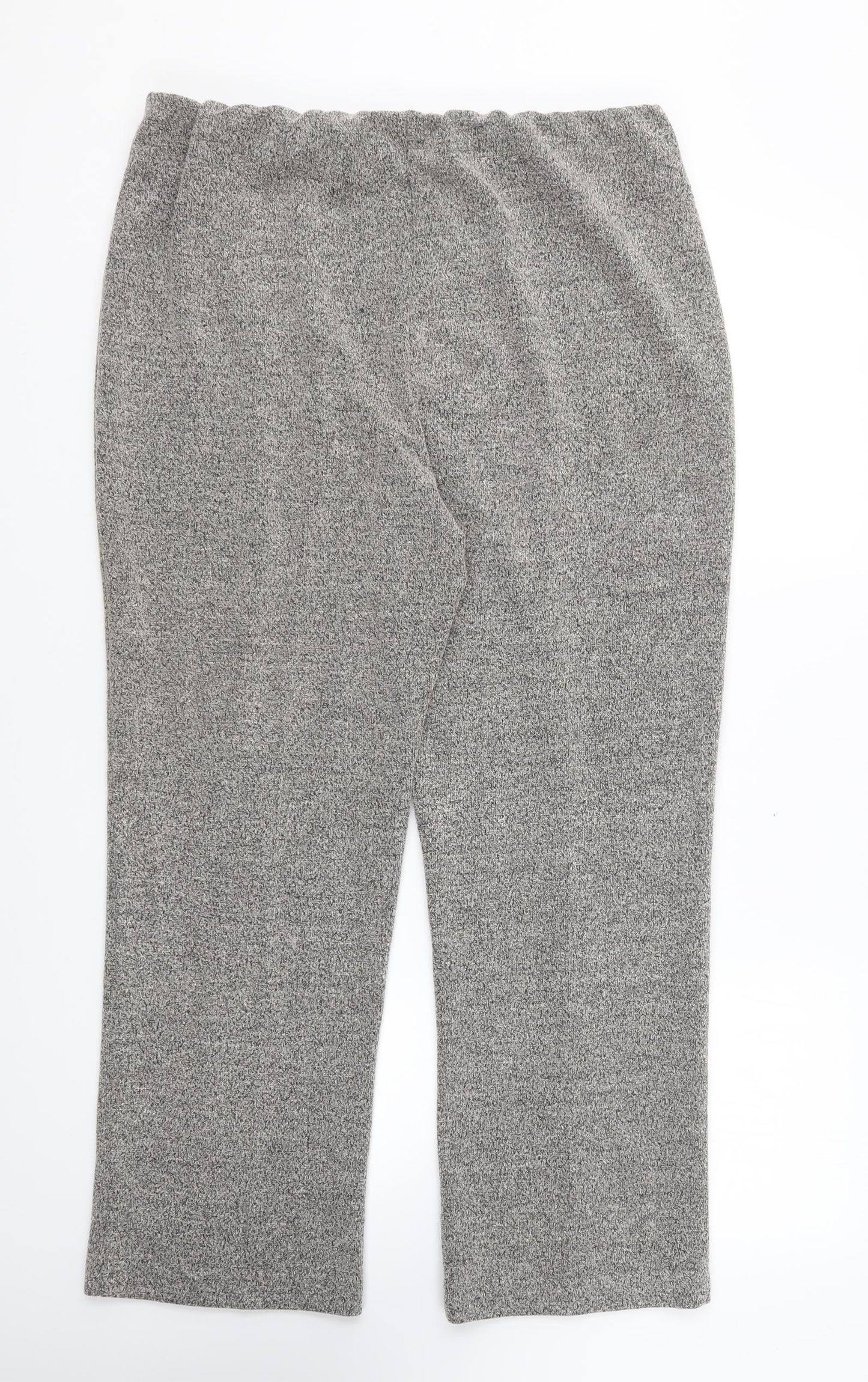 Classic Womens Grey Polyester Trousers Size 14 L26 in Regular