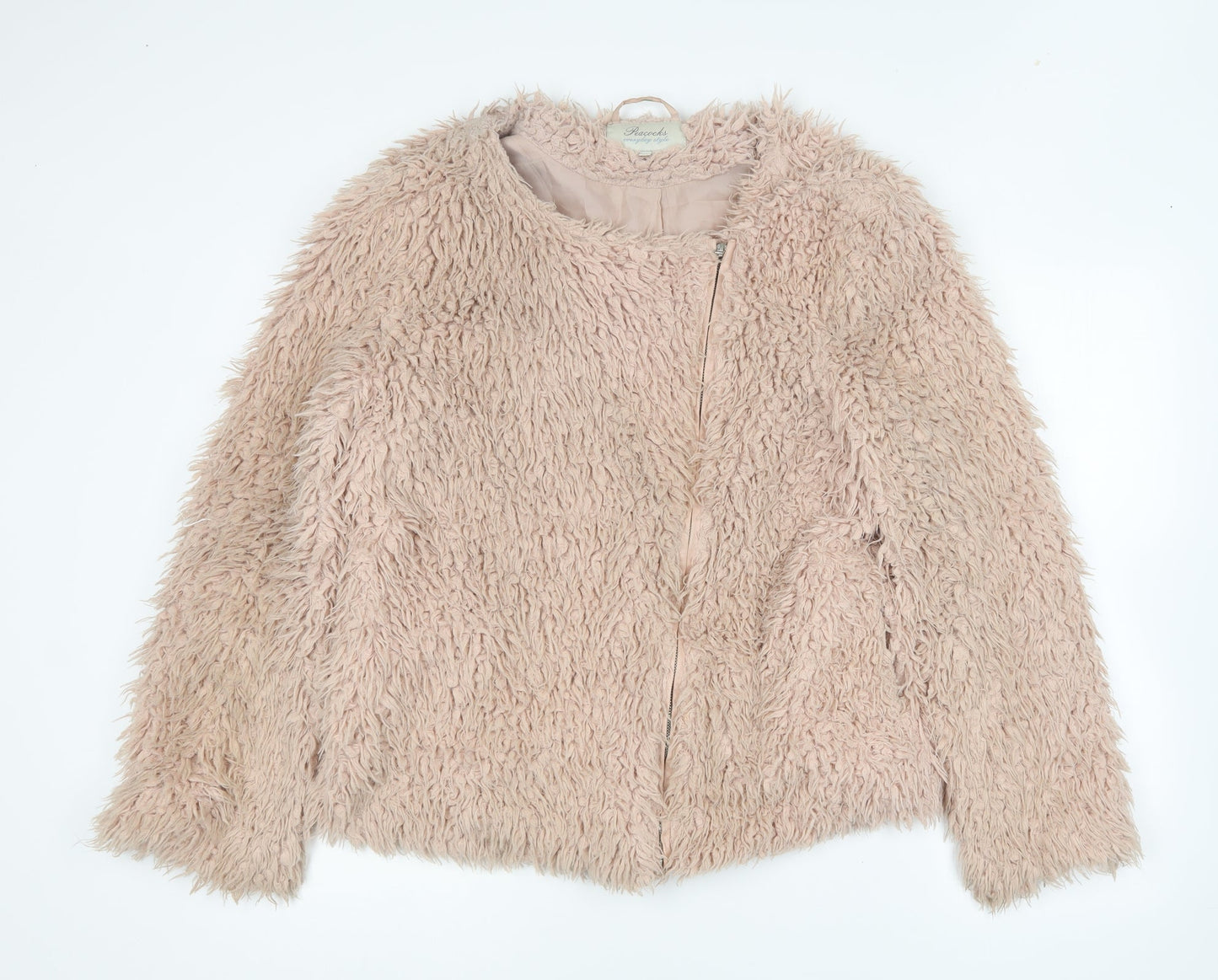 Peacocks Womens Pink Jacket Size 14 Zip