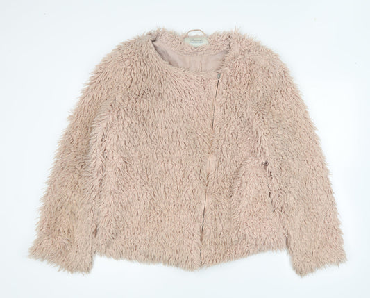 Peacocks Womens Pink Jacket Size 14 Zip