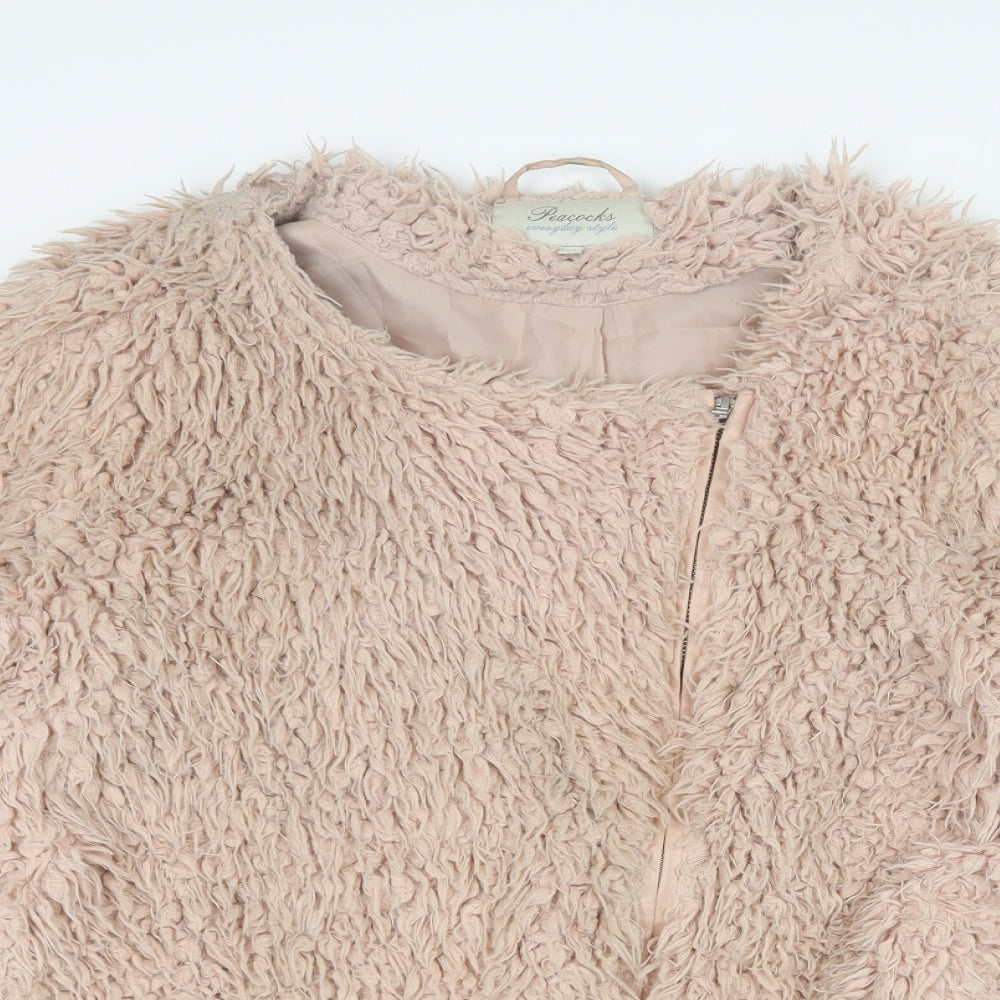 Peacocks Womens Pink Jacket Size 14 Zip