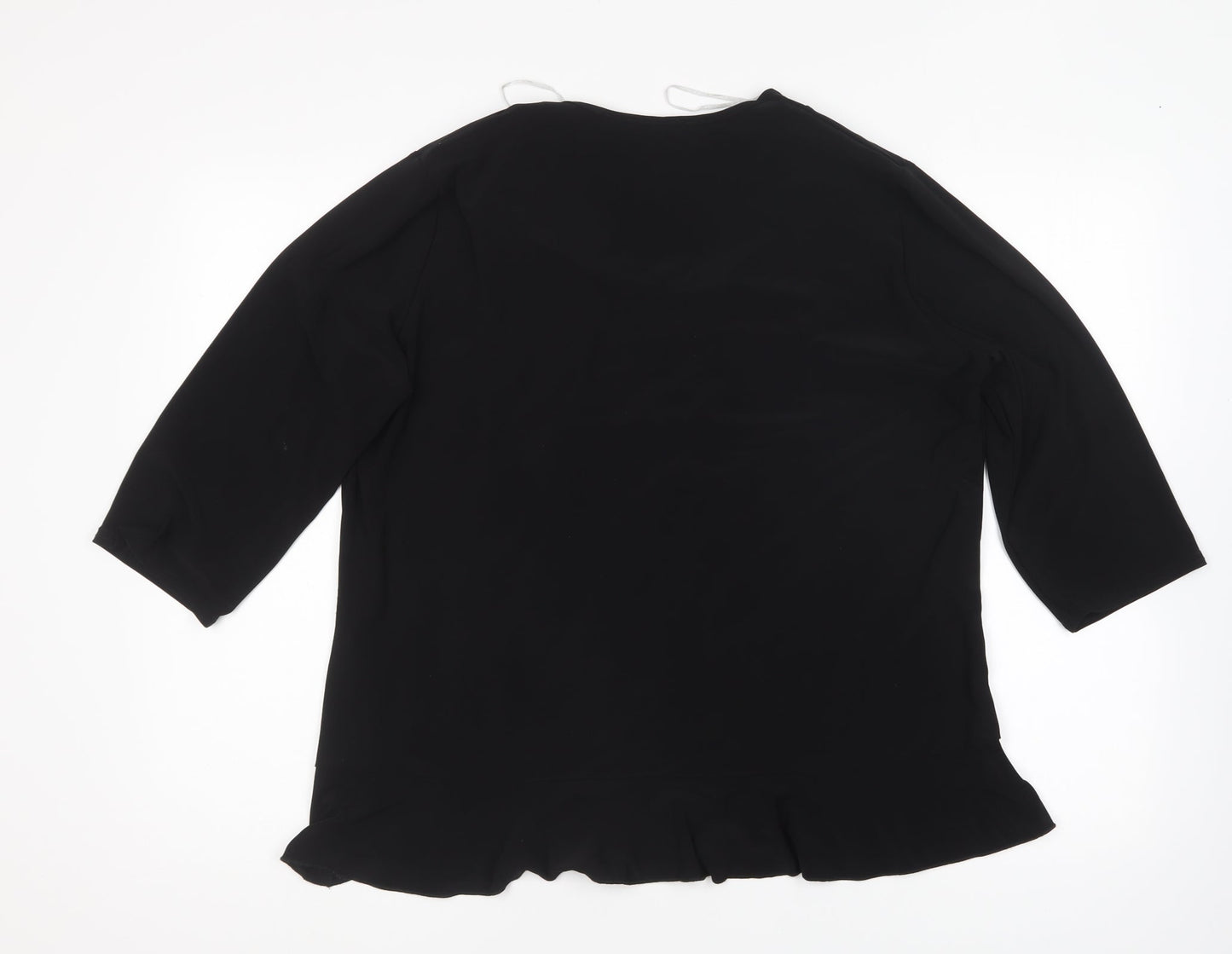 Womens UK Size XL BASSINI Black Basic Blouse