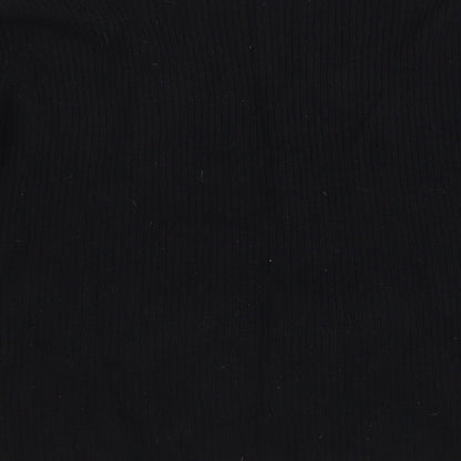 Style Womens Black V-Neck Viscose Pullover Jumper Size 18 - Cut out
