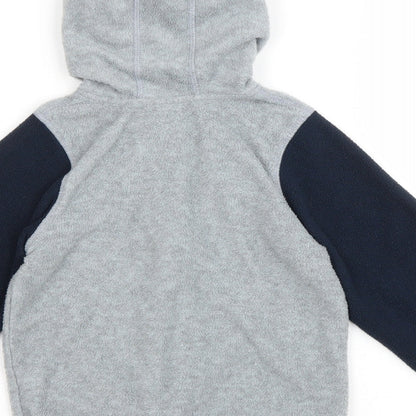 Lupilo Boys Grey Colourblock 100% Polyester Full Zip Hoodie Size 2-3 Years Zip