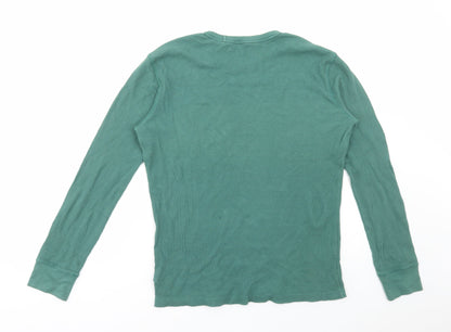 Gap Mens Green Round Neck Cotton Pullover Jumper Size S