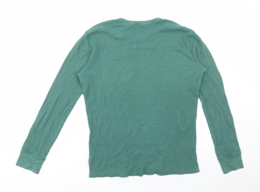 Gap Mens Green Round Neck Cotton Pullover Jumper Size S