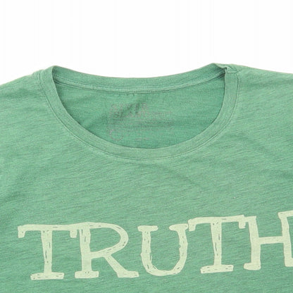 Womens UK Size 8 River Island Green Cropped T-Shirt