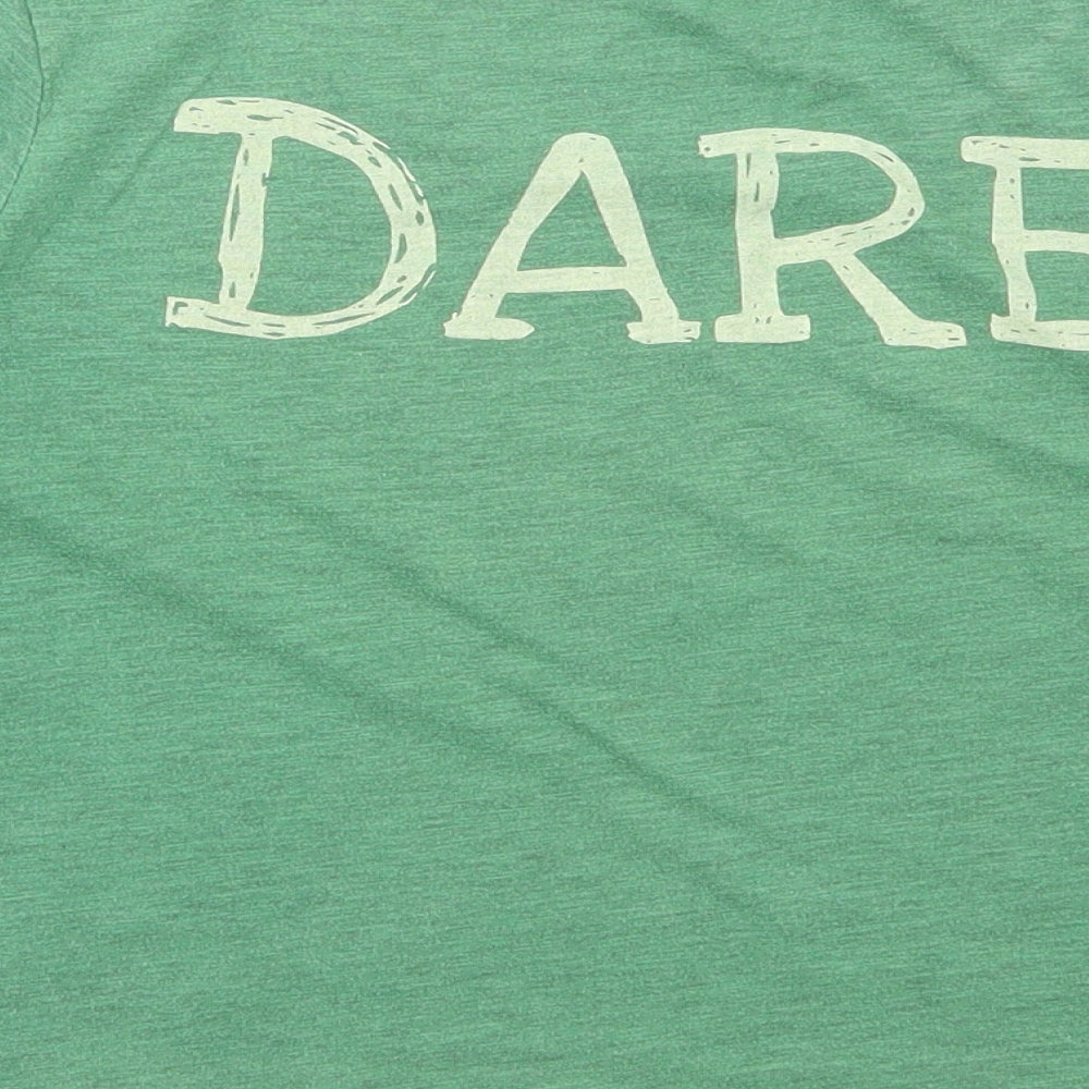 Womens UK Size 8 River Island Green Cropped T-Shirt