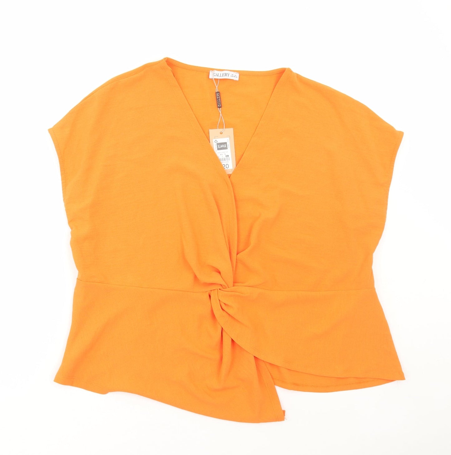 Womens UK Size XL Gallery Orange Basic Blouse