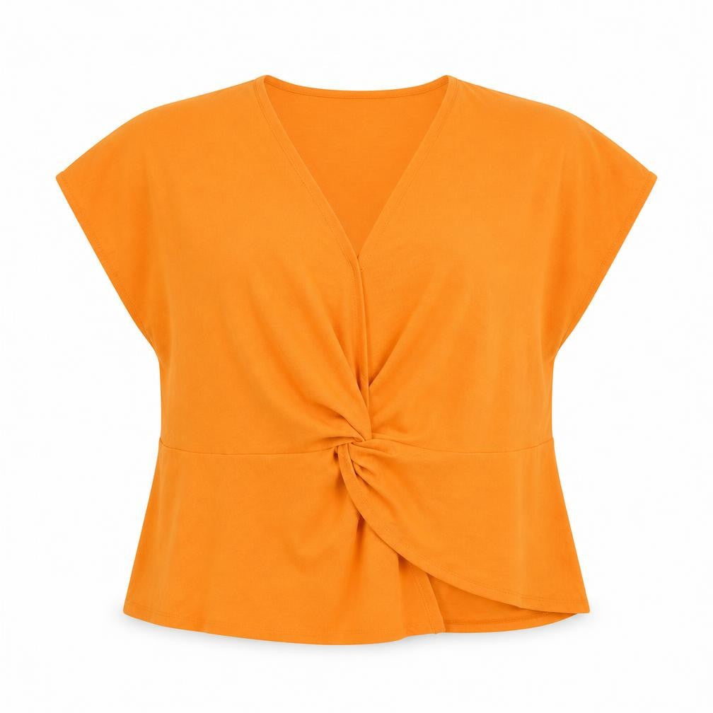Womens UK Size XL Gallery Orange Basic Blouse