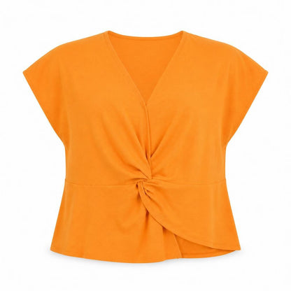 Womens UK Size XL Gallery Orange Basic Blouse