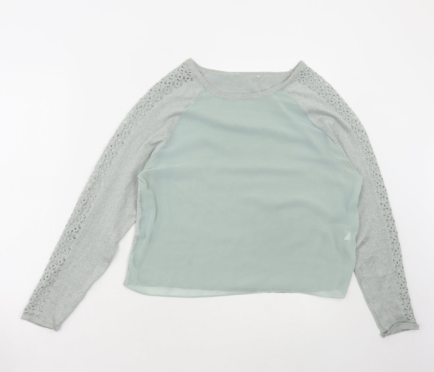 Womens UK Size M Preworn Green Pullover Jumper