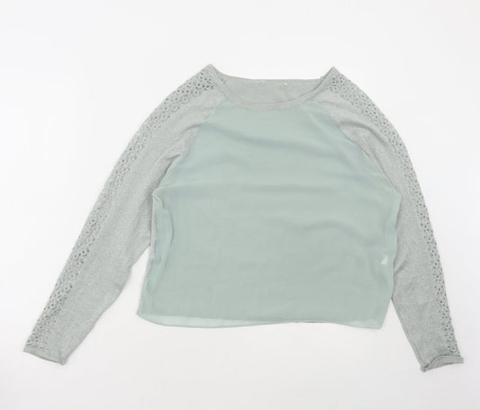 Womens UK Size M Preworn Green Pullover Jumper