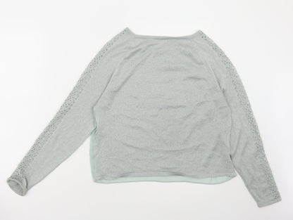Womens UK Size M Preworn Green Pullover Jumper