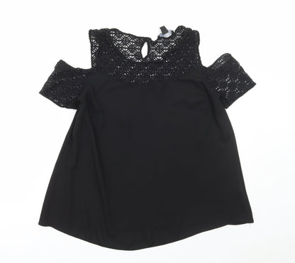Womens UK Size 10 Atmosphere Black Basic Blouse