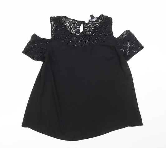 Womens UK Size 10 Atmosphere Black Basic Blouse