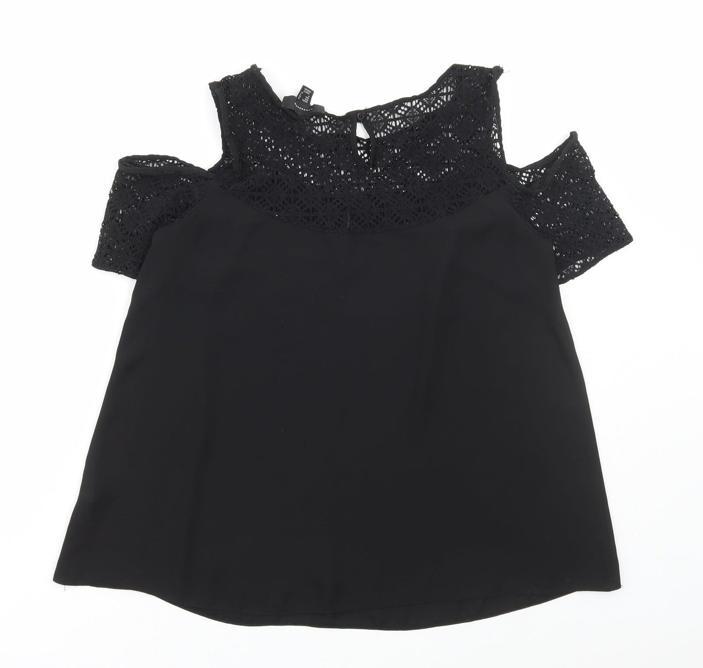 Womens UK Size 10 Atmosphere Black Basic Blouse