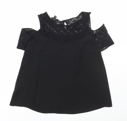 Womens UK Size 10 Atmosphere Black Basic Blouse