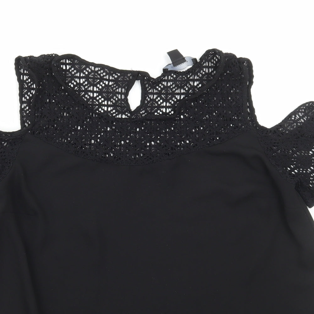 Womens UK Size 10 Atmosphere Black Basic Blouse