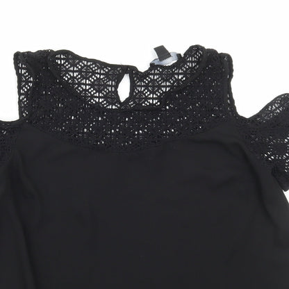 Womens UK Size 10 Atmosphere Black Basic Blouse
