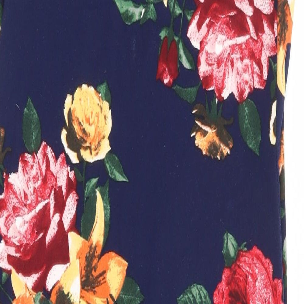 Shasa Womens Multicoloured Floral Polyester Tank Dress Size S Round Neck Pullover