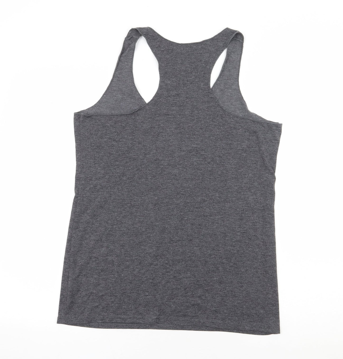 Womens UK Size L Preworn Grey Basic Tank