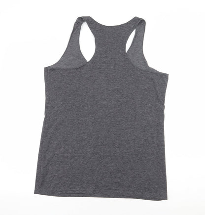 Womens UK Size L Preworn Grey Basic Tank