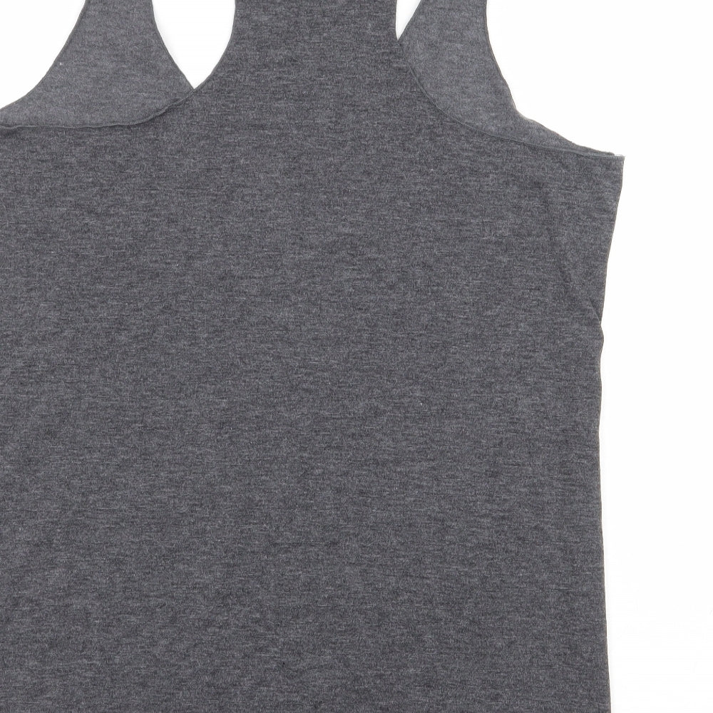 Womens UK Size L Preworn Grey Basic Tank