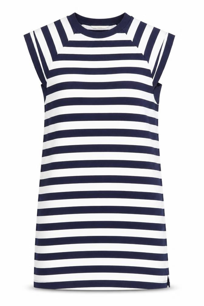 NEXT Womens Blue Striped Cotton Shift Size 12 Round Neck Pullover