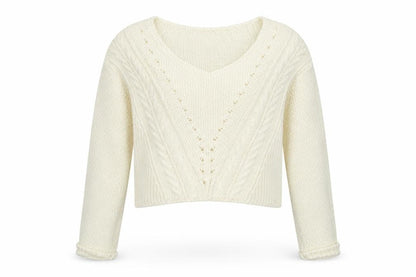 Topshop Womens White Scoop Neck Cotton Pullover Jumper Size 8