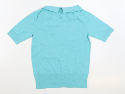 Womens UK Size 12 M&Co. Blue Pullover Jumper