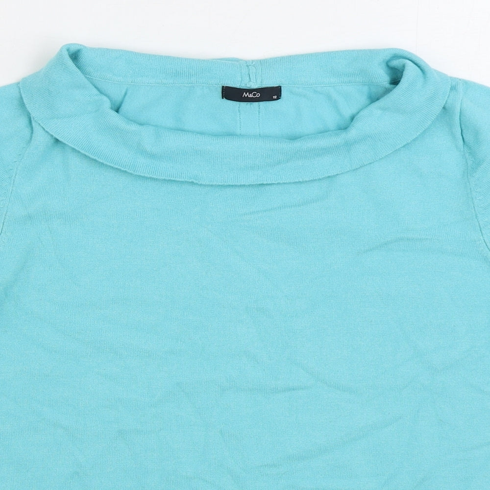 Womens UK Size 12 M&Co. Blue Pullover Jumper