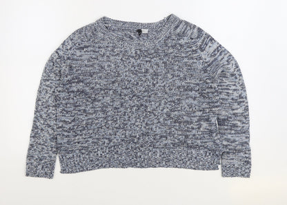 Divided by H&M Mens Blue Round Neck Acrylic Pullover Jumper Size M