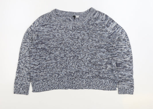 Divided by H&M Mens Blue Round Neck Acrylic Pullover Jumper Size M