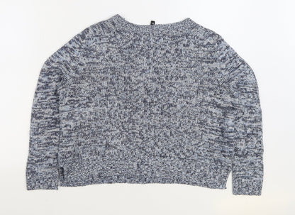 Divided by H&M Mens Blue Round Neck Acrylic Pullover Jumper Size M