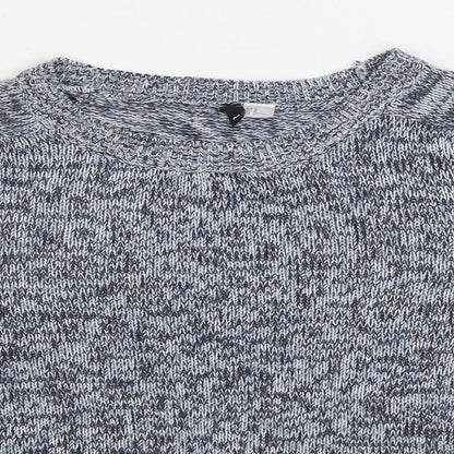 Divided by H&M Mens Blue Round Neck Acrylic Pullover Jumper Size M