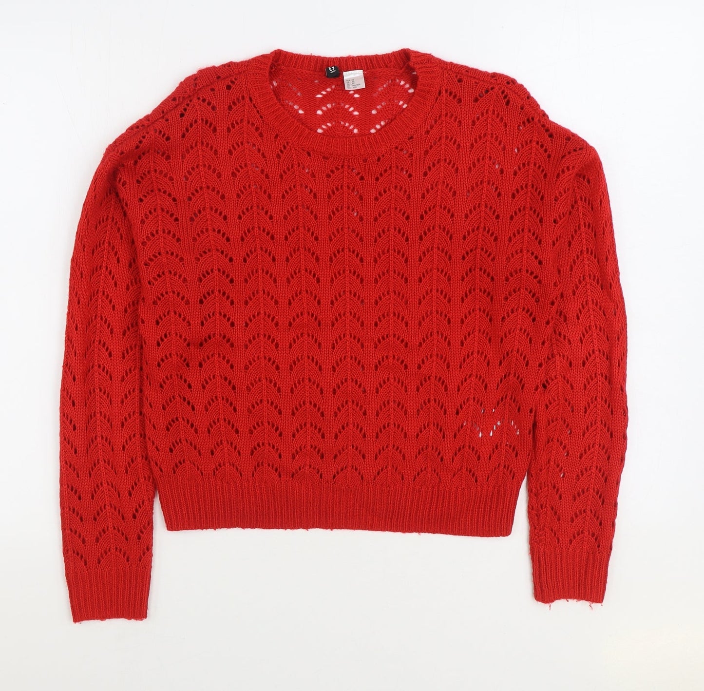 Womens UK Size XS Divided by H&M Red Pullover Jumper