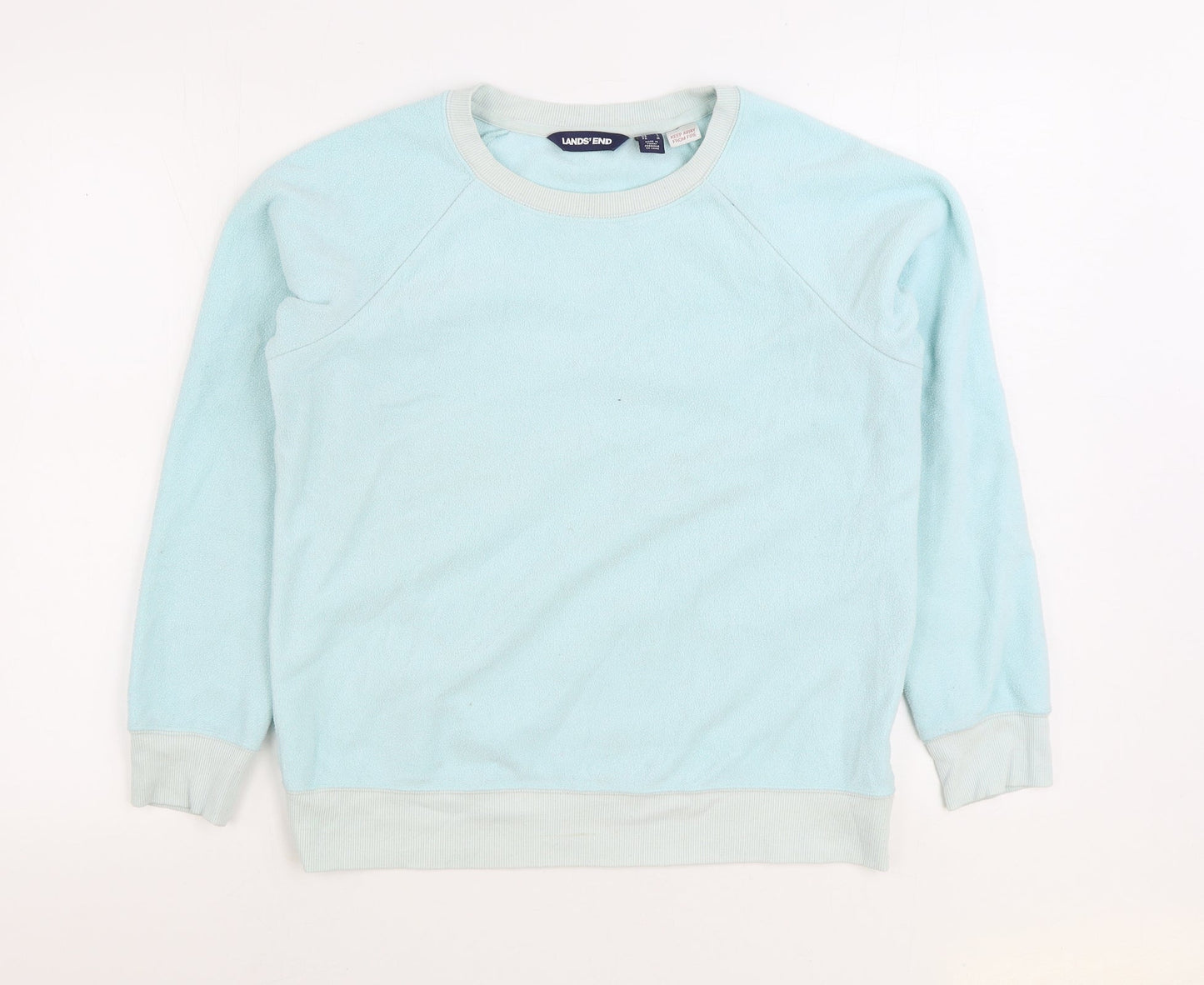 Womens UK Size S Lands End Blue Pullover Sweatshirt