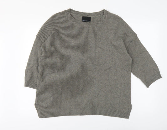 Cynthia Rowley Womens Grey Round Neck Acrylic Pullover Jumper Size L
