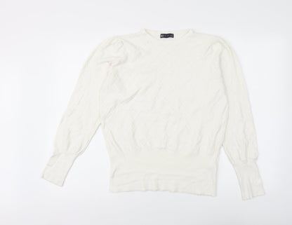 Womens UK Size 14 Marks and Spencer White Pullover Jumper