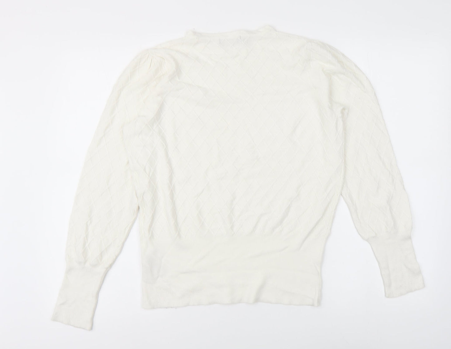 Womens UK Size 14 Marks and Spencer White Pullover Jumper