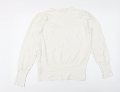 Womens UK Size 14 Marks and Spencer White Pullover Jumper