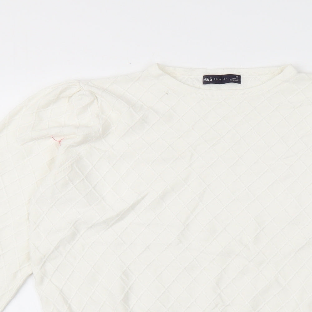 Womens UK Size 14 Marks and Spencer White Pullover Jumper