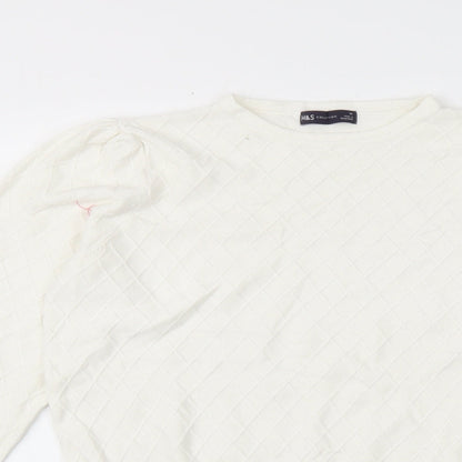 Womens UK Size 14 Marks and Spencer White Pullover Jumper