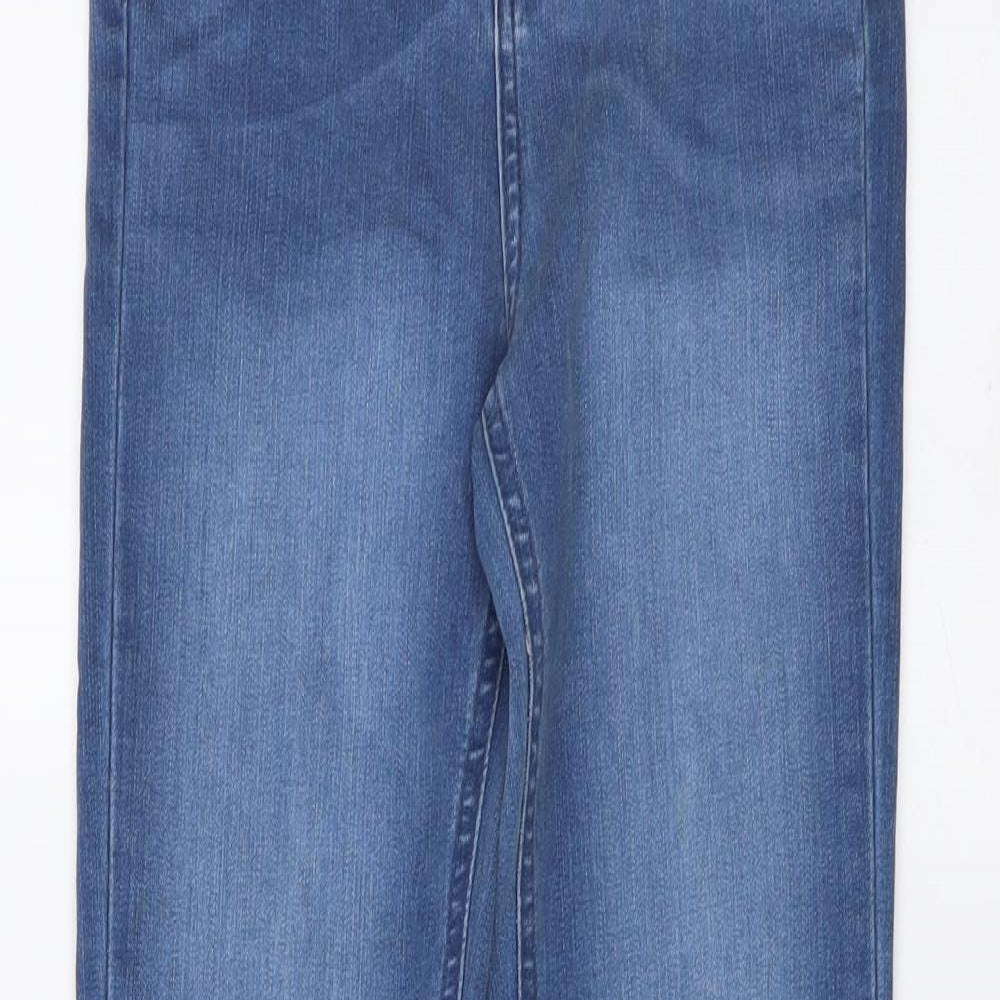 Miss Selfridge Womens Blue Cotton Skinny Jeans Size 6 L27 in Regular Button