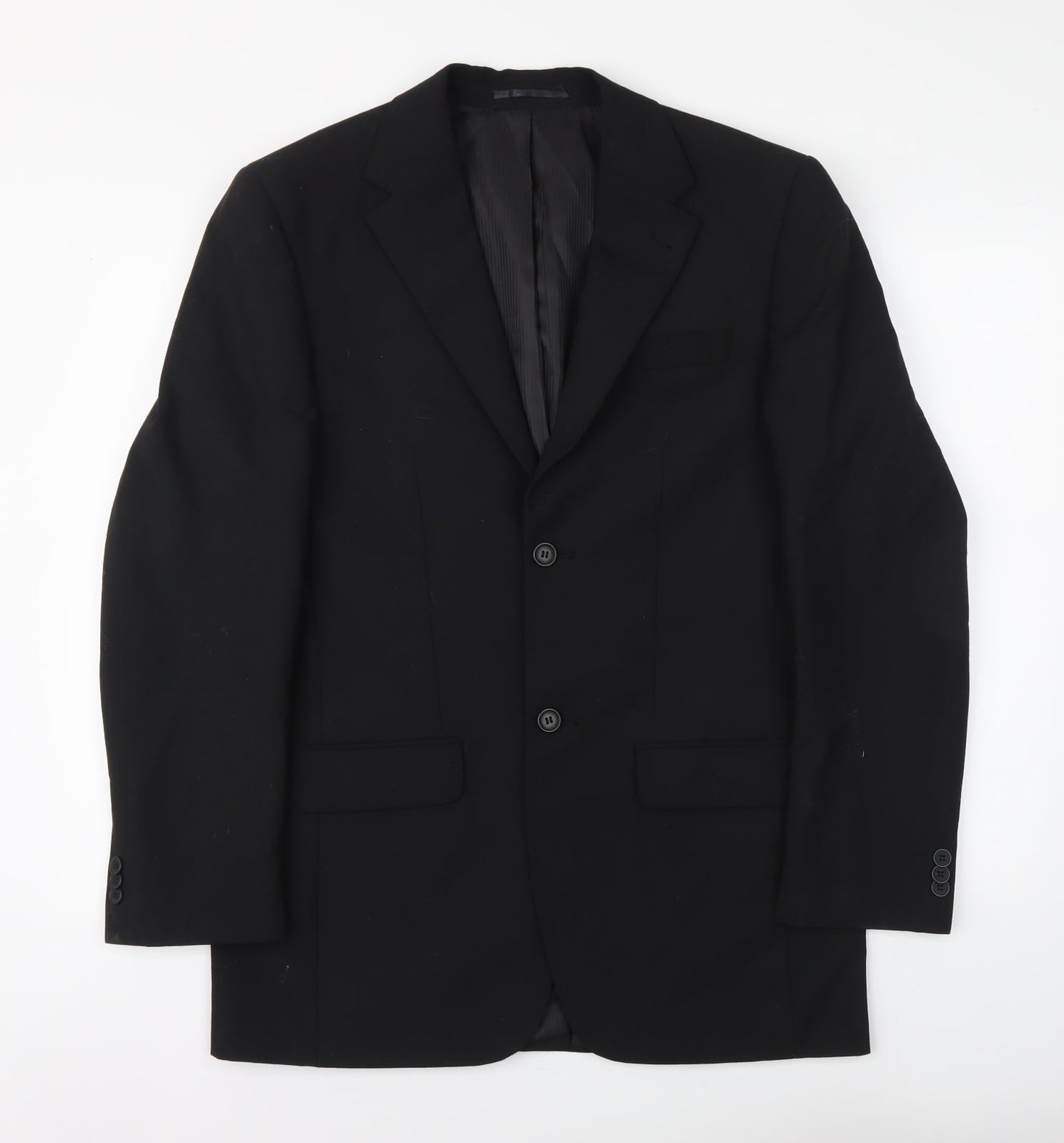 George Mens Black Polyester Jacket Suit Jacket Size 36