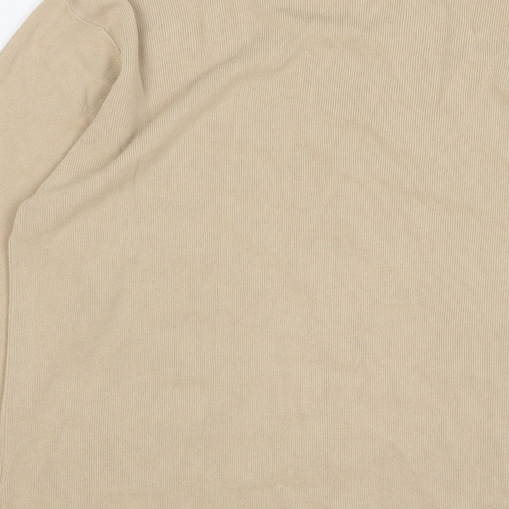 Womens UK Size 14 Pure & Natural Beige Basic T-Shirt