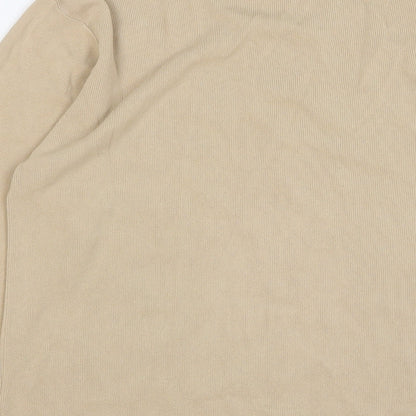 Womens UK Size 14 Pure & Natural Beige Basic T-Shirt