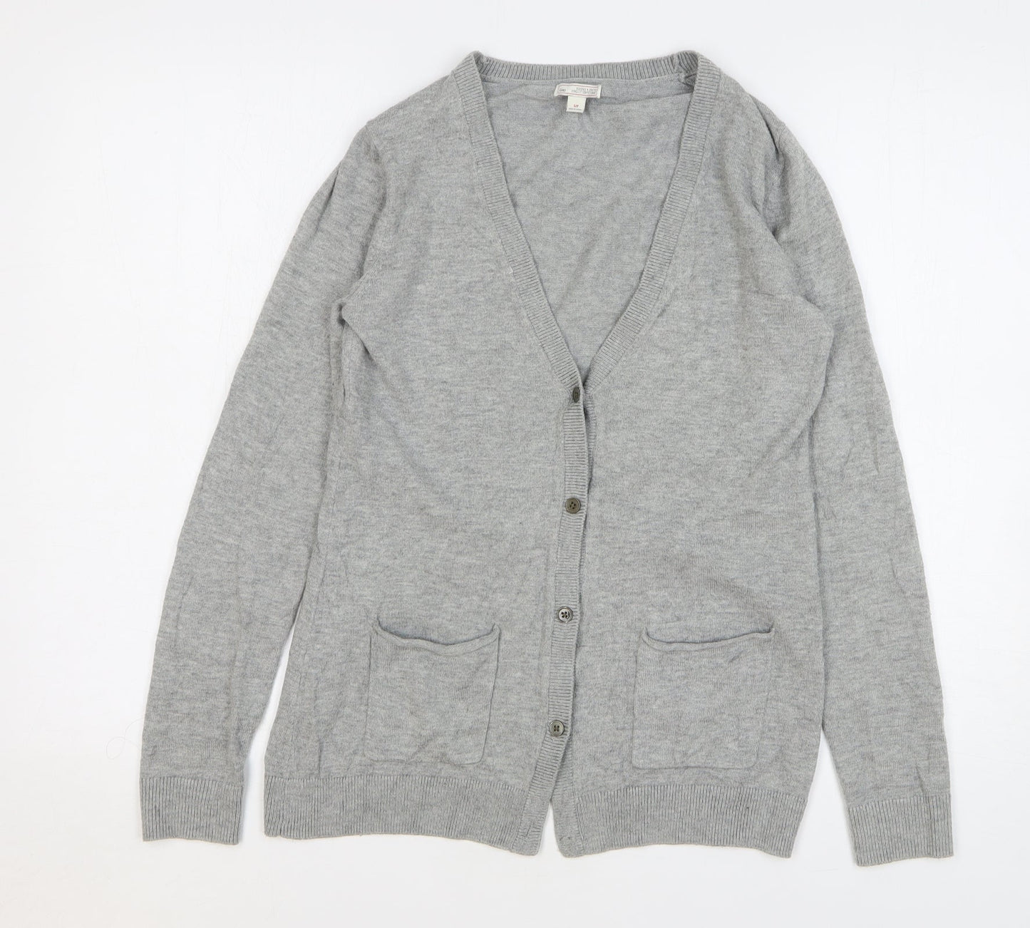 Gap Womens Grey V-Neck Nylon Cardigan Jumper Size S