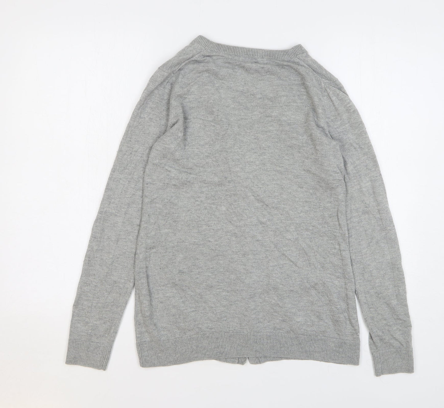 Gap Womens Grey V-Neck Nylon Cardigan Jumper Size S