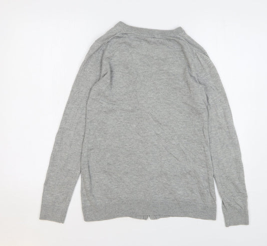 Gap Womens Grey V-Neck Nylon Cardigan Jumper Size S